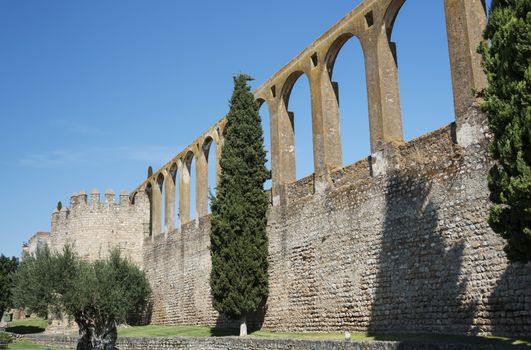 Silver Water Aqueduct in evora portugal, this is 500 years old