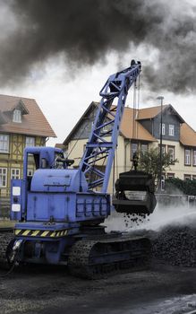 crane for coal loading steam locomotive in wernigerode germany