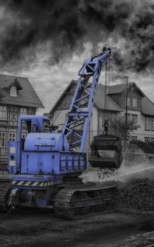 crane for coal loading steam locomotive in wernigerode germany