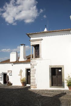 typical street with white house in mosaraz portugal