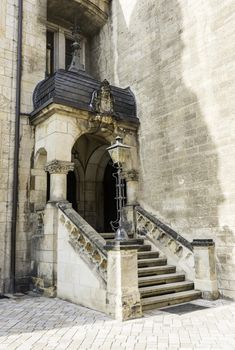 concrete old staircase entrance from church quedlinburg