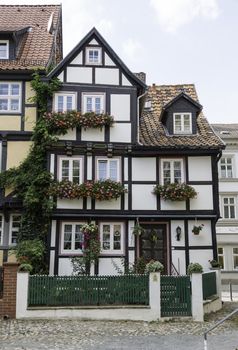half timbered house in quedlinburg germany
