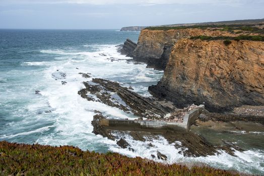 rocks and coast near beja in the area odemira portugal