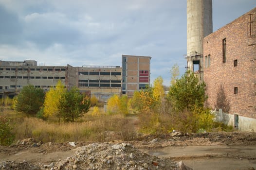 ruins of a very heavily polluted industrial factory, industrial series