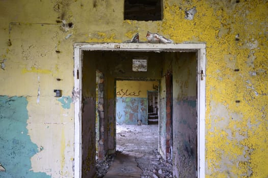 ruins of a very heavily polluted industrial factory, industrial series