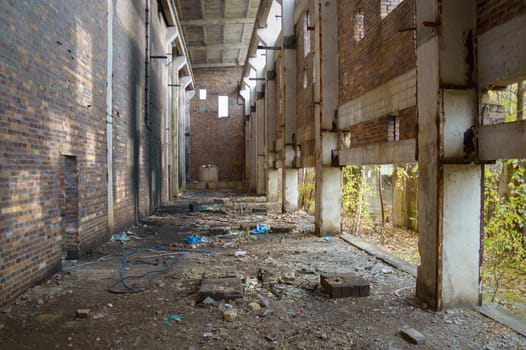 ruins of a very heavily polluted industrial factory, industrial series