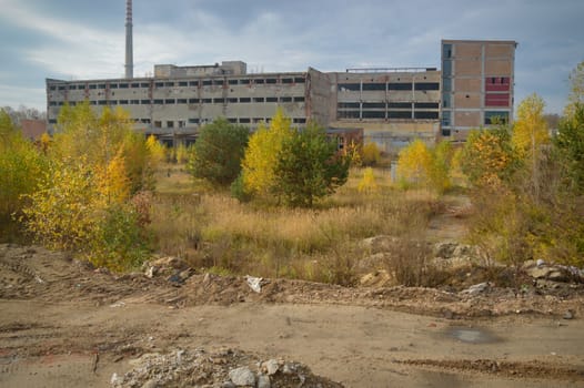 ruins of a very heavily polluted industrial factory, industrial series