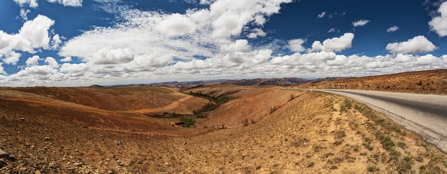 Traditional Madagascar highland landscape. Deforestation in Madagascar creates agricultural or pastoral land but can also result ecology problem with soil and water. Madagascar