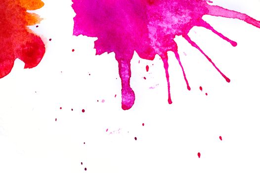 abstract watercolor background as blots on white background.