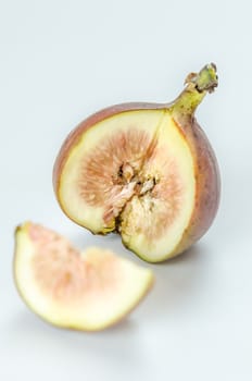 sliced fresh figs fruit on white background