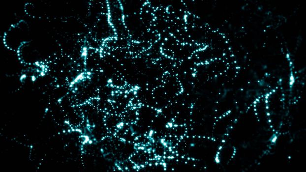 Abstract brilliant background. Glowing particles with Depth of field