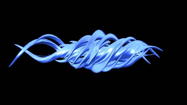 Abstract swirl 3D element. Technology blue element