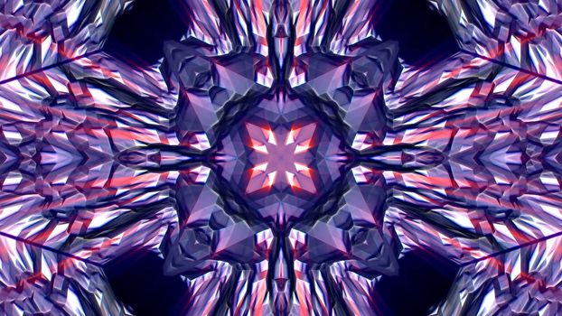 Diamond Kaleidoscope with shine effect. Seamless loop