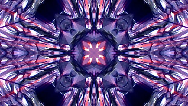 Diamond Kaleidoscope with shine effect. Seamless loop