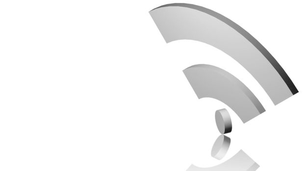 Wi-Fi network icon. White symbol with white background