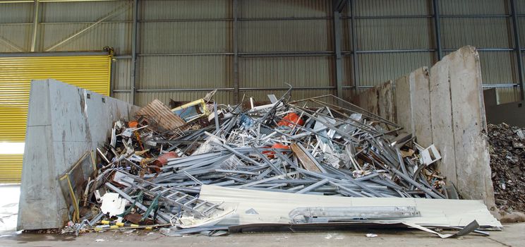 metallic waste storage for recycling old heating radiators of cast iron other metals refuse