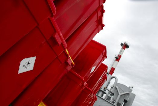 Storage tanks, chemical storage areas, waste recycling