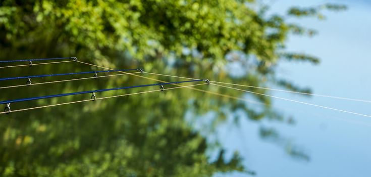 Fishing rod in the lake, waiting for the key, France