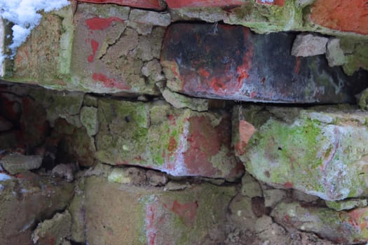 old burned frozen mold brick background