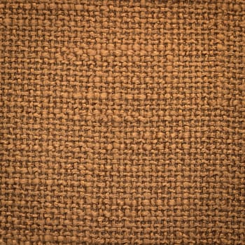 Rustic canvas fabric texture in terra color. Square shape