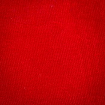 Rustic canvas fabric texture in red color. Square shape