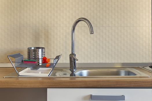kitchen tools, sink and mixer tap