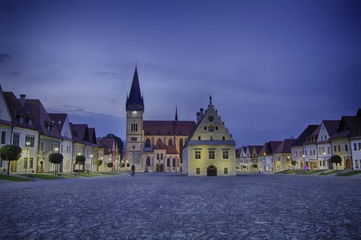 Historic city center of Bardejov in Slovakia