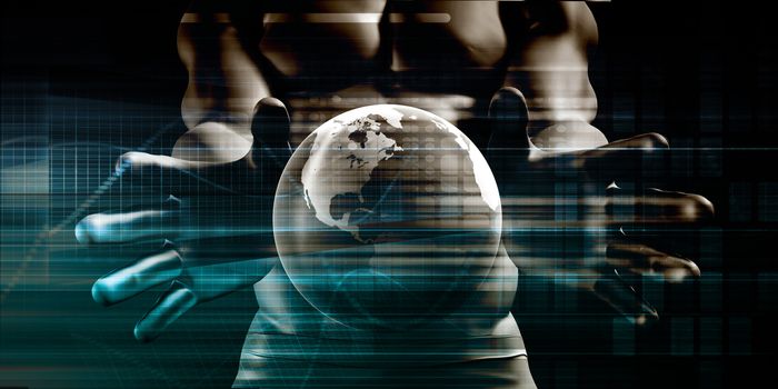 Hands Cradling Globe as a Business Technology Concept
