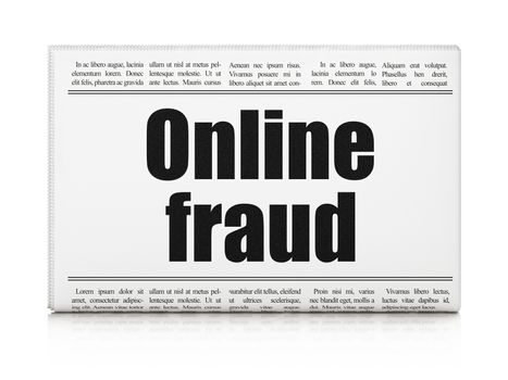 Security concept: newspaper headline Online Fraud on White background, 3D rendering