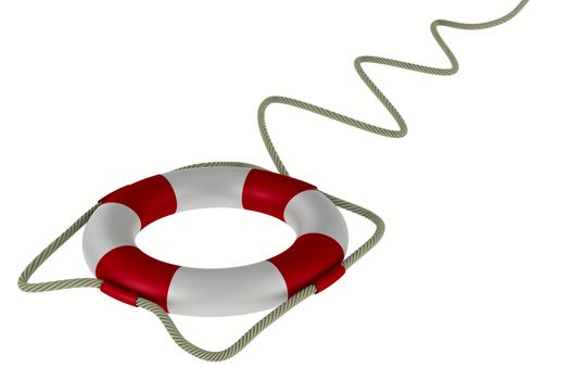 lifebuoy on white background. Isolated 3D image