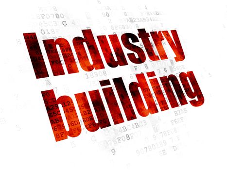 Industry concept: Pixelated red text Industry Building on Digital background