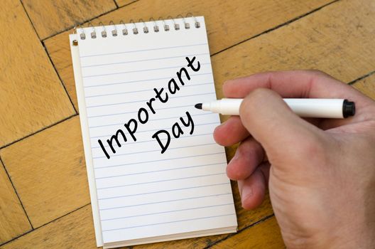 Important day text concept write on notebook