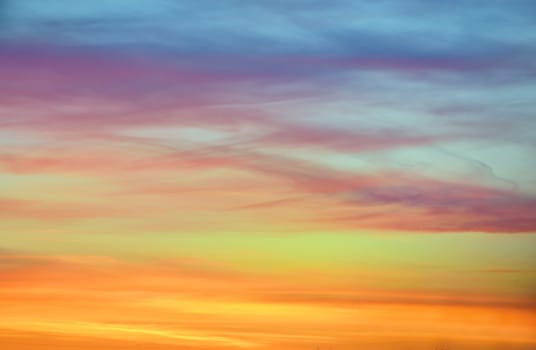 pastel  color of sunset sky in Iceland