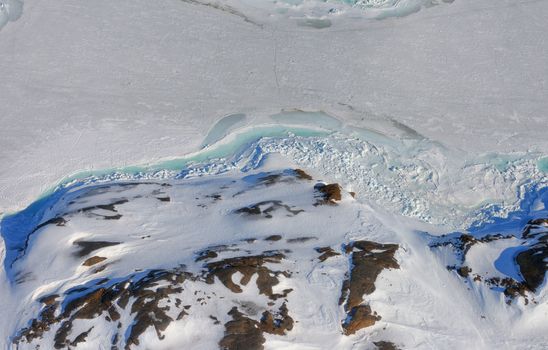Greenland ice and land from above