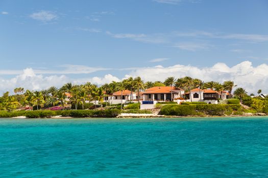 The coastline of residences off Antigua