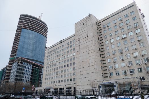 Moscow 2016 December - Skyscraper and apartment building