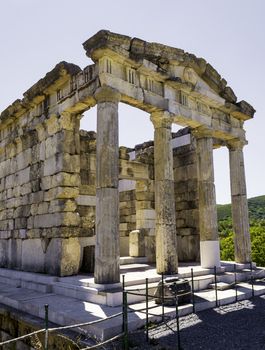 Ruins of the ancient Greek city of Messinia at Peloponnese, Greece