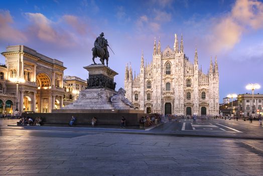 MILAN, Lombardia, Italy, August 28 2015-Duomo at sunrise, Milan, Europe.