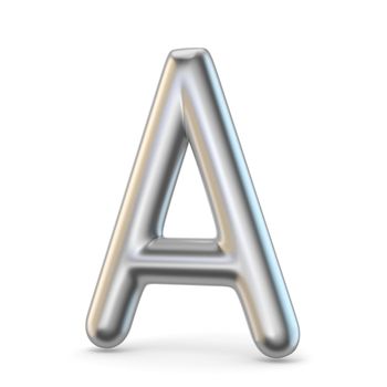 Metal alphabet symbol. Letter A 3D render illustration isolated on white background