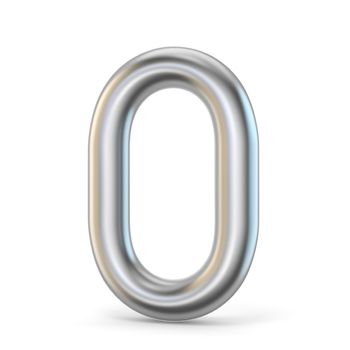 Metal alphabet symbol. Letter O 3D render illustration isolated on white background