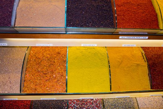 Turkish spices for sale in Istanbul spice market