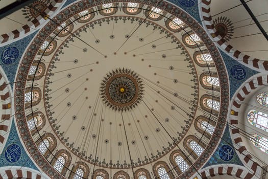 Spectacular ceiling of a mosque in Istanbul