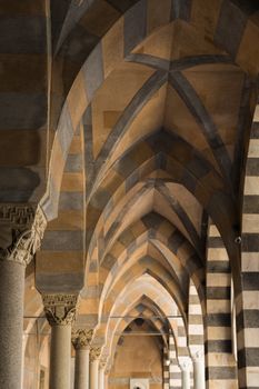 A shot from under the arches of the Amalfi Cathedral