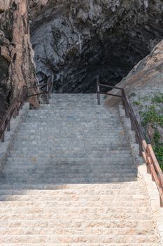 Entry to the cave of Coves d Arta Mallorca in Spain