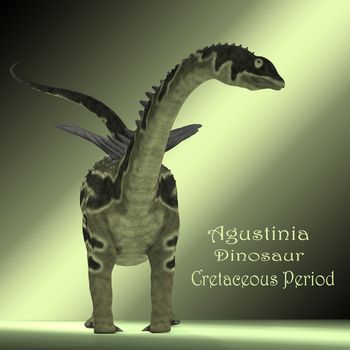 Agustinia was a herbivorous sauropod dinosaur that lived in South America in the Cretaceous Period.