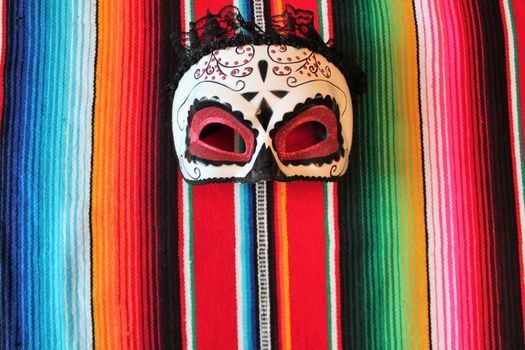 Mexico traditional cinco de mayo rug poncho fiesta background with stripes copy space