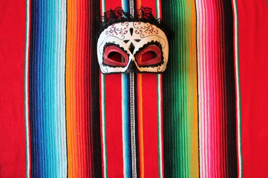 Mexico traditional cinco de mayo rug poncho fiesta background with stripes copy space