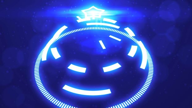Futuristic screensaver with code hologram. HUD Heads Up Display Scanner high tech target digital read out. Abstract digital background