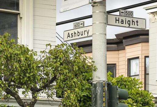Street Sign at the famous Haight and Ashbury in San Francisco.