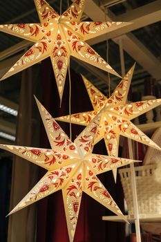 large Christmas star as decor in the House.
